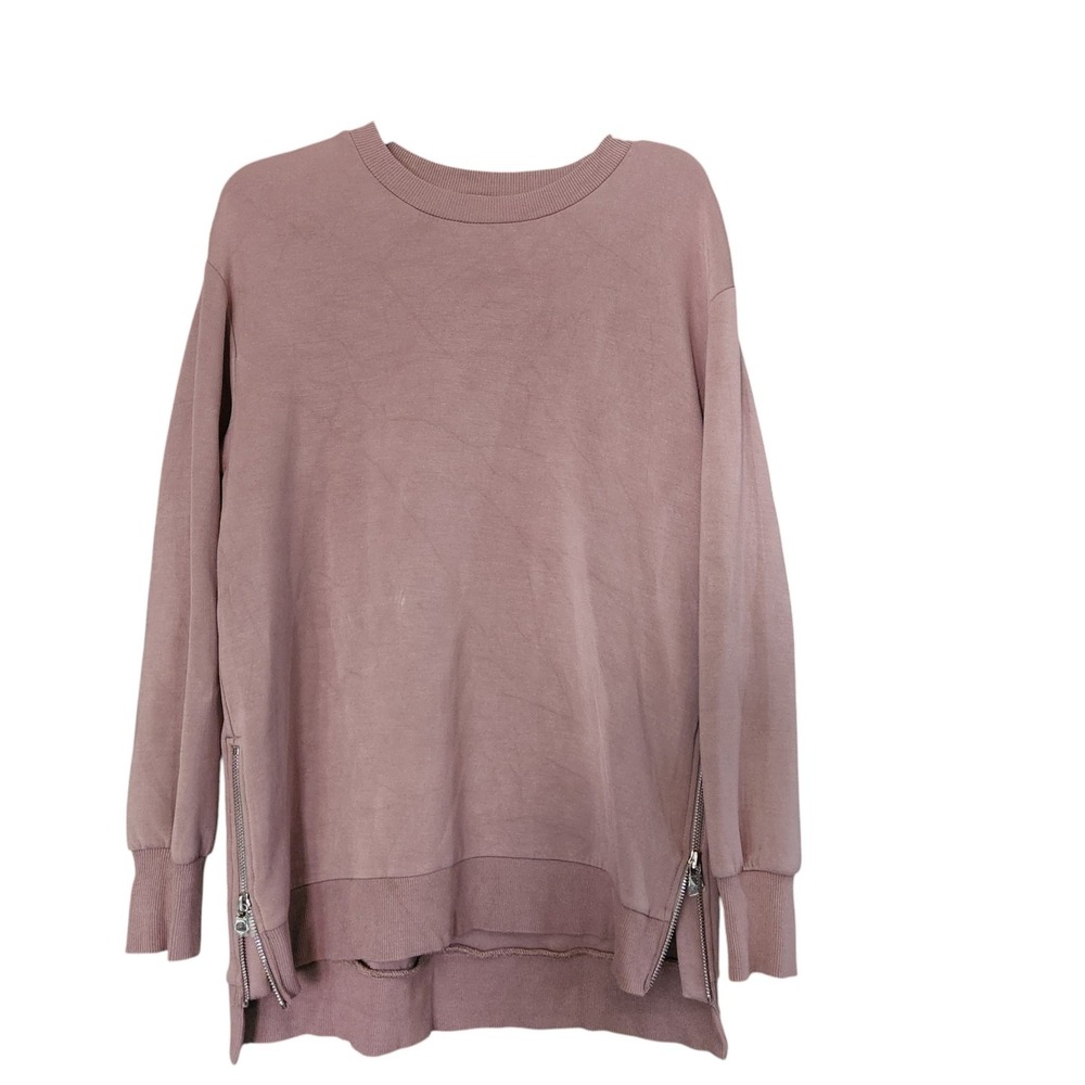 Varley Charter Sweat 2.0 DoubleSoft Mauve Side Zip Sweatshirt Small NWOT